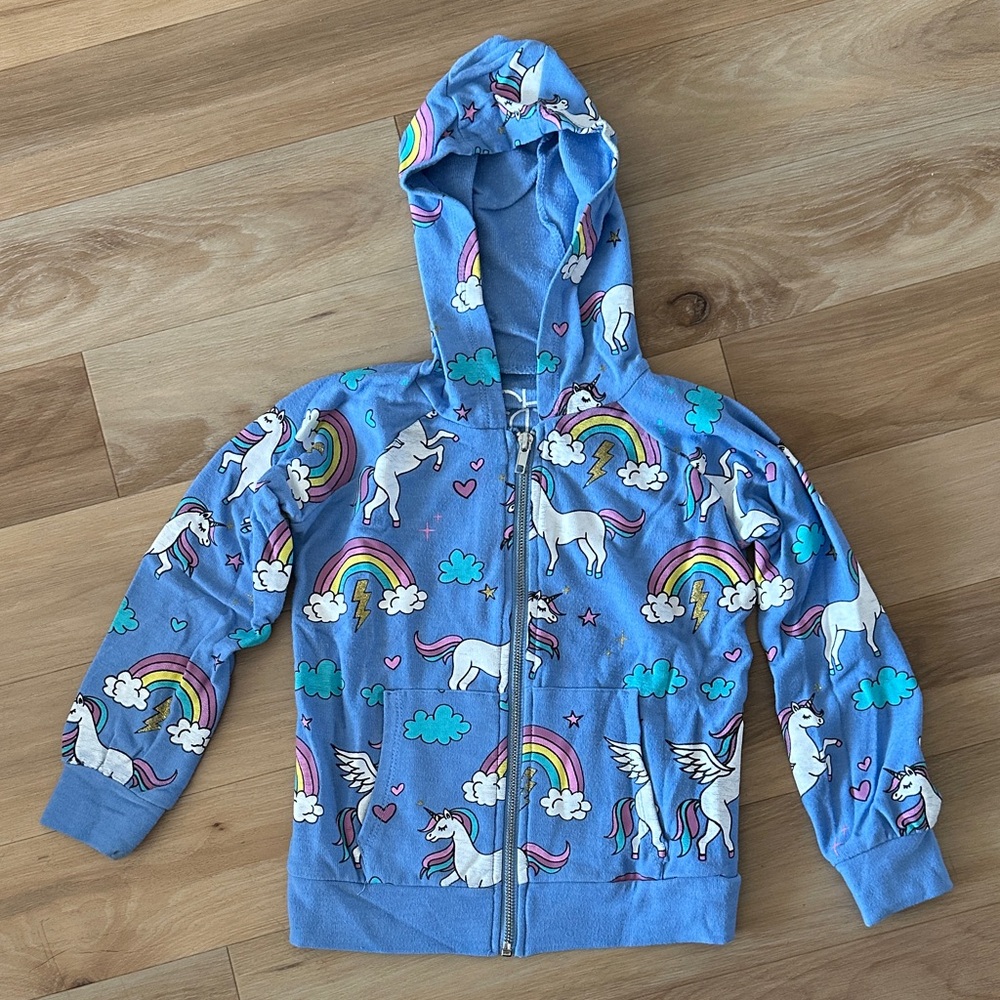 Chaser Girls’ Rainbow Unicorn Hoodie